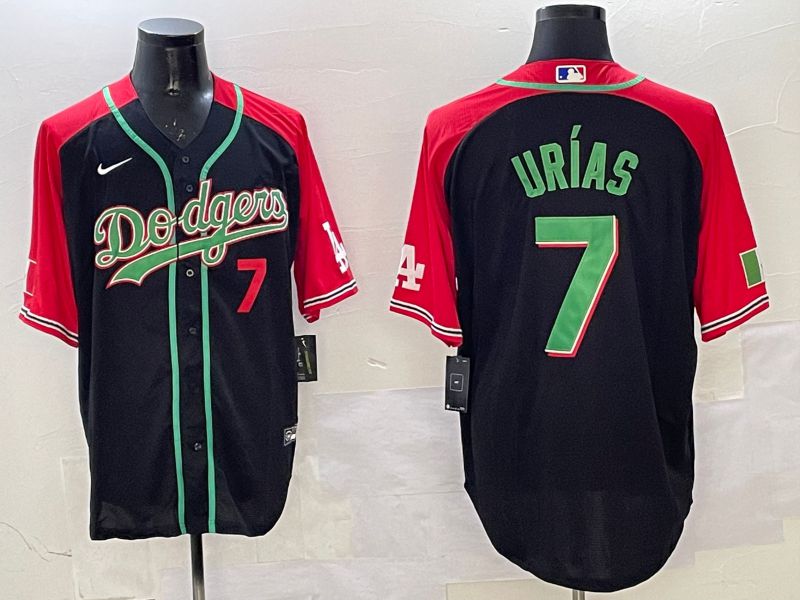 Men Los Angeles Dodgers #7 Urias Black red Game 2025 Nike MLB Jersey style 320->los angeles dodgers->MLB Jersey
